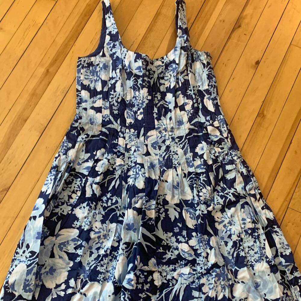 Navy and White Floral Summer Dress